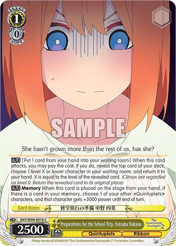 Preparations for the School Trip, Yotsuba Nakano / The Quintessential Quintuplets 2 / Weiss Schwarz