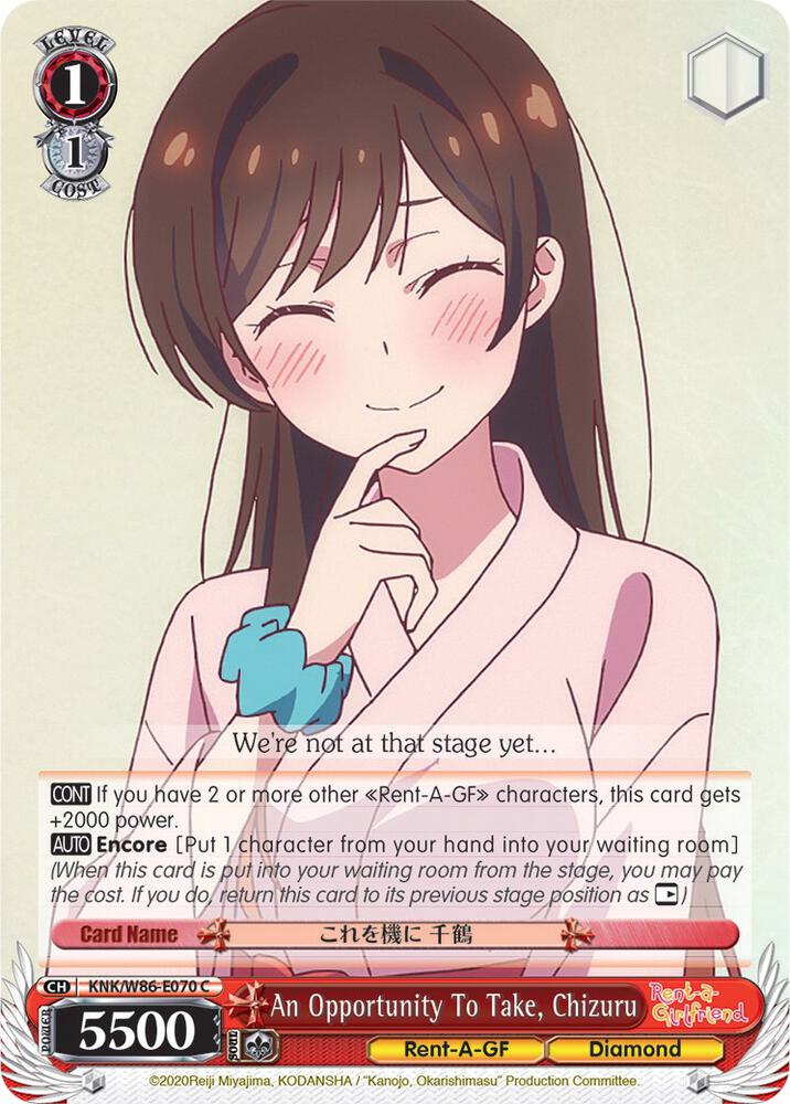 An Opportunity To Take, Chizuru / Rent-A-Girlfriend / Weiss Schwarz