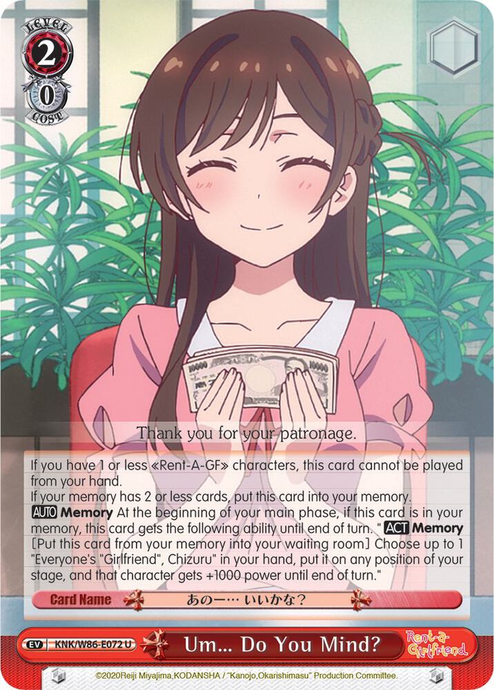 Um... Do You Mind? / Rent-A-Girlfriend / Weiss Schwarz