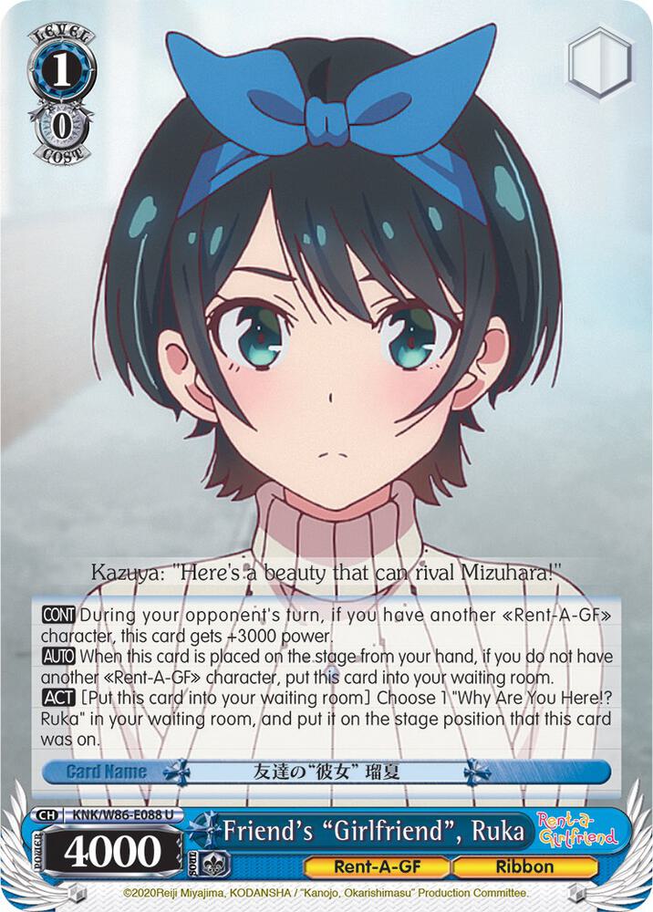 Friend's "Girlfriend", Ruka / Rent-A-Girlfriend / Weiss Schwarz
