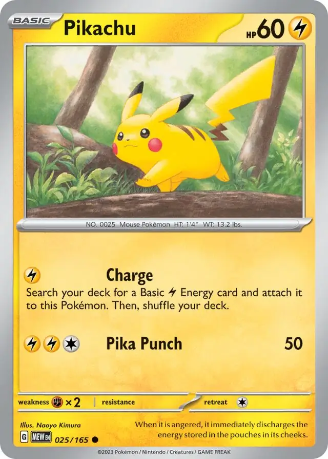 Pikachu / Pokemon Card 151 / Scarlet & Violet / Pokemon