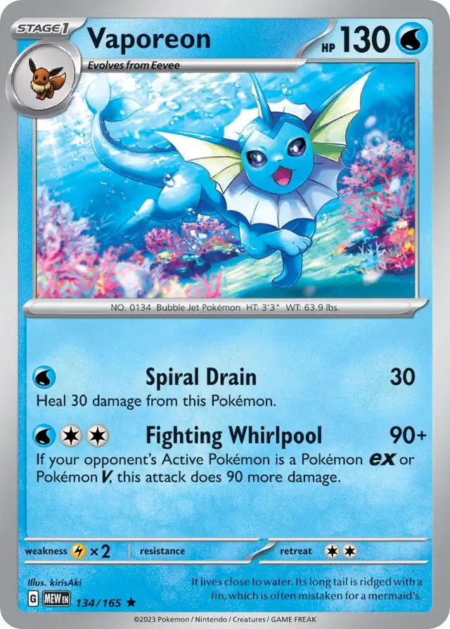 Vaporeon / Pokemon Card 151 / Scarlet & Violet / Pokemon