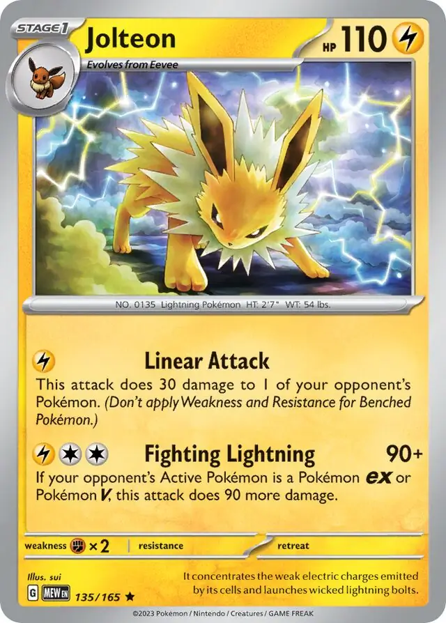 Jolteon / Pokemon Card 151 / Scarlet & Violet / Pokemon