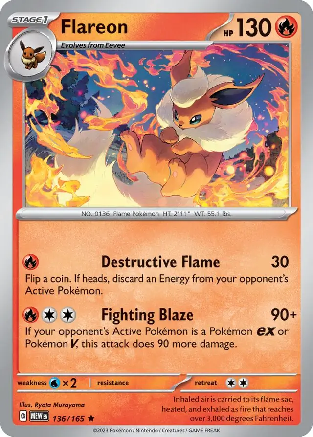 Flareon / Pokemon Card 151 / Scarlet & Violet / Pokemon