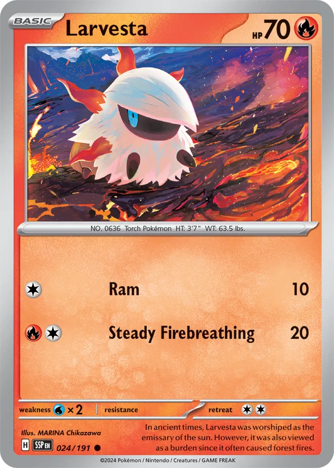 Larvesta / Surging Sparks / Scarlet & Violet / Pokemon