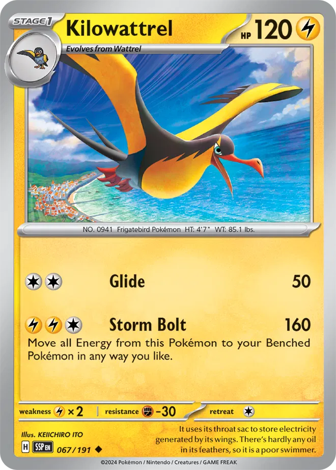 Kilowattrel / Surging Sparks / Scarlet & Violet / Pokemon