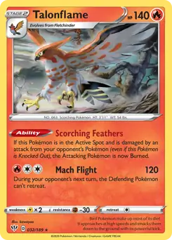Talonflame / Darkness Ablaze / Sword & Shield / Pokemon