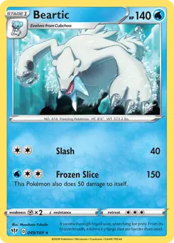 Beartic / Darkness Ablaze / Sword & Shield / Pokemon
