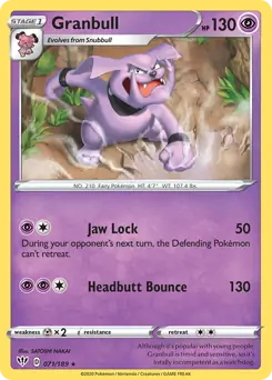 Granbull / Darkness Ablaze / Sword & Shield / Pokemon