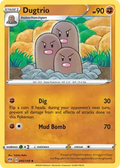 Dugtrio / Darkness Ablaze / Sword & Shield / Pokemon