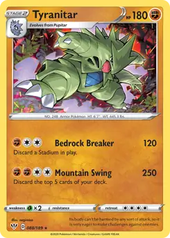 Tyranitar / Darkness Ablaze / Sword & Shield / Pokemon