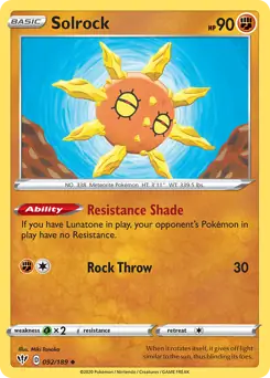 Solrock / Darkness Ablaze / Sword & Shield / Pokemon