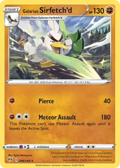 Galarian Sirfetch'd / Darkness Ablaze / Sword & Shield / Pokemon