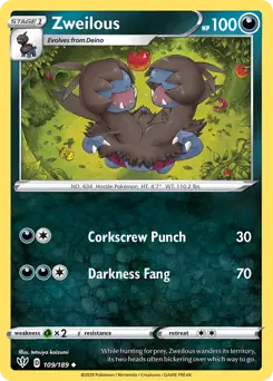 Zweilous / Darkness Ablaze / Sword & Shield / Pokemon