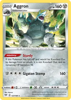 Aggron / Darkness Ablaze / Sword & Shield / Pokemon