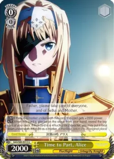 Time to Part, Alice / Weiss Schwarz -  SAO:Alicization- Vol.2