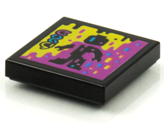 Black Minifigure in Yellow and Purple Splotches Pattern / LEGO - Vidiyo