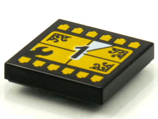 Yellow TV Screen Countdown Number 1 Pattern / LEGO - Vidiyo