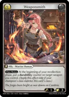 Weaponsmith  / Grand Archive / Dawn of Ashes Alter Edition