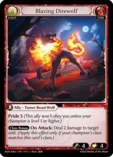 Blazing Direwolf / Grand Archive / Dawn of Ashes Alter Edition