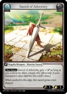 Sword of Adversity / Grand Archive / Dawn of Ashes Alter Edition