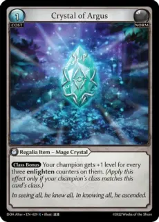 Crystal of Argus / Grand Archive / Dawn of Ashes Alter Edition